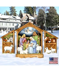 Designocracy by Susan Winget Holly Family Nativity Outdoor, Wall and Lawn Decor, Set of 3