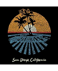 La Pop Art Cities San Diego Men's Raglan Word T-shirt