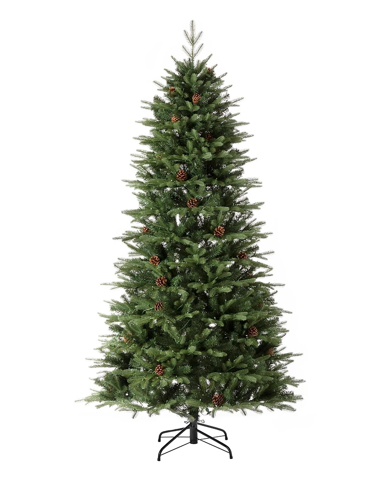 Glitzhome 7ft Pre-Lit Green Fir Artificial Christmas Tree with 500 Led Lights, Multi-color, remote controller