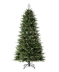 Glitzhome 7ft Pre-Lit Green Fir Artificial Christmas Tree with 500 Led Lights, Multi-color, remote controller