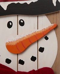 Glitzhome Wooden Christmas Snowman Porch Sign