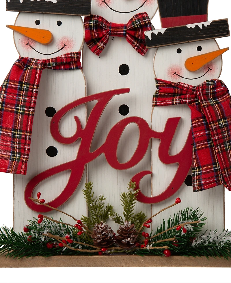 Glitzhome Wooden Snowman Family Table or Standing Decor