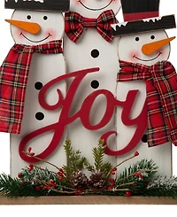 Glitzhome Wooden Snowman Family Table or Standing Decor