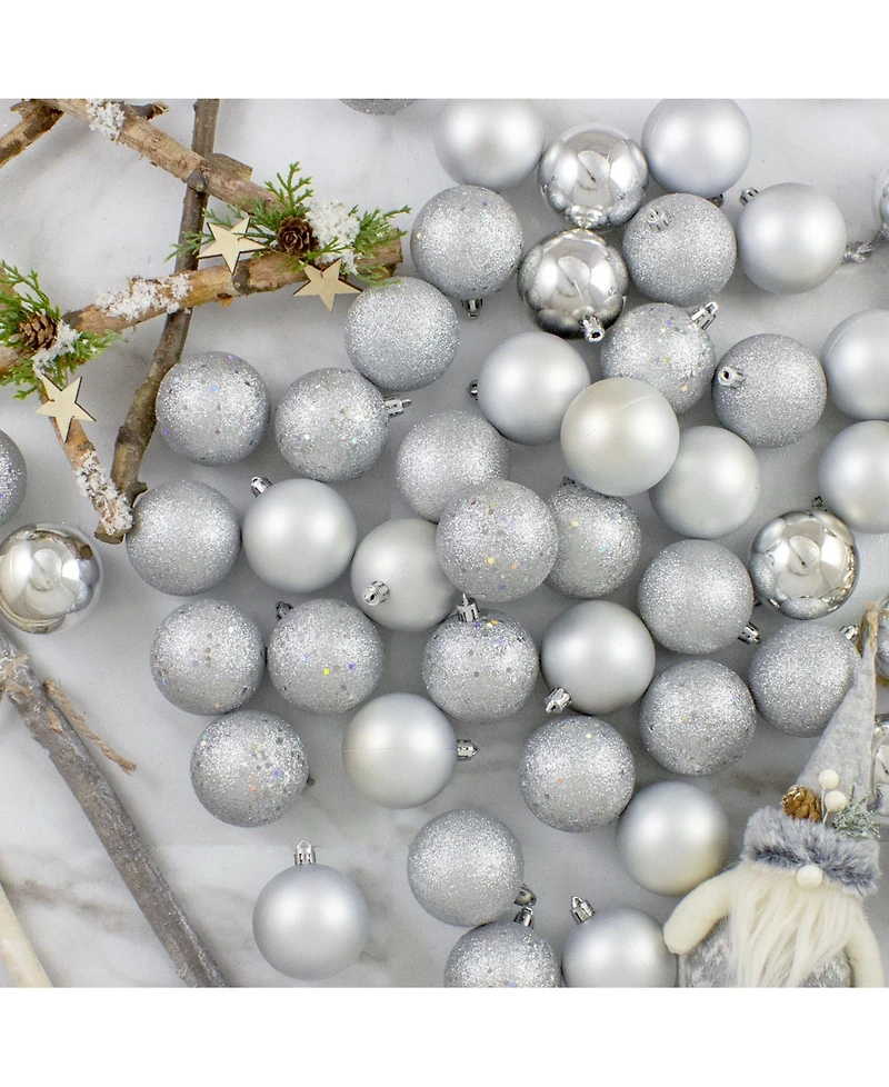 Northlight 60 Count Shatterproof 4-Finish Christmas Ball Ornaments