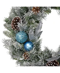 Northlight Flocked Pine with Ornaments Artificial Christmas Wreath-Unlit