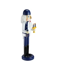 Northlight Wooden Hanukkah Nutcracker with Menorah and Dreidel