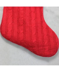 Northlight Cable Knit and Faux Fur Cuff Decorative Christmas Stocking