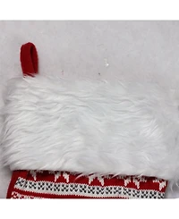 Northlight Tree Deer and Snowflake Knit Christmas Stocking with Faux Fur Cuff