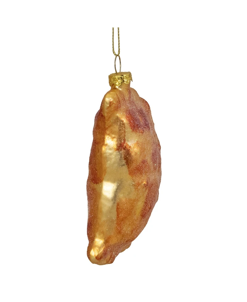 Northlight Golden Tone Glittered European Pierogi Glass Christmas Ornament
