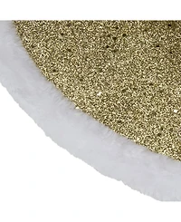 Northlight Glitter Mini Christmas Tree Skirt with Faux Fur Trim