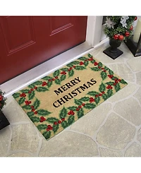 Northlight and Holly Berry "Merry Christmas" Doormat