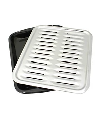 Porcelain Broiler Pan with Chrome Grill