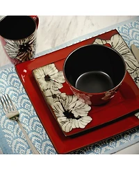 Elama Winter Bloom 16 Pc. Dinnerware Set, Service for 4
