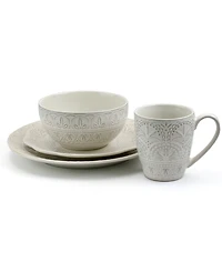Elama Lace 16 Pc. Dinnerware Set, Service for 4