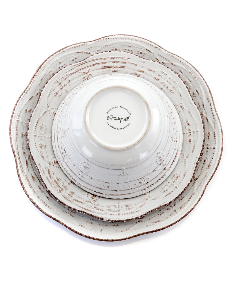 Elama Rustic Birch 16 Pc. Dinnerware Set, Service for 4