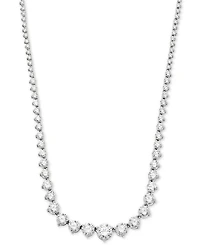 Arabella Cubic Zirconia Graduated 17" Necklace in Sterling Silver, Created for Macy's