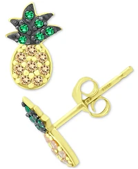 Giani Bernini Cubic Zirconia Pineapple Stud Earrings in 18k Gold-Plated Sterling Silver, Created for Macy's