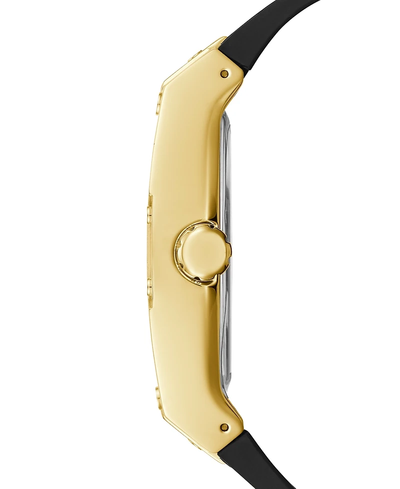 Guess Men's Black Leather & Silicone Flex Strap Watch 43mm