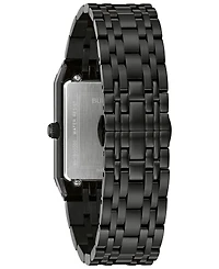Bulova Men's Futuro Diamond-Accent Black Stainless Steel Bracelet Watch 45x30mm
