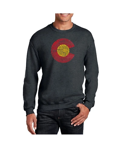 La Pop Art Men's Word Art Colorado Crewneck Sweatshirt