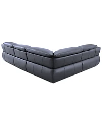 Daisley 4-Pc. Leather "L" Shaped Sectional Sofa with 2 Power Recliners