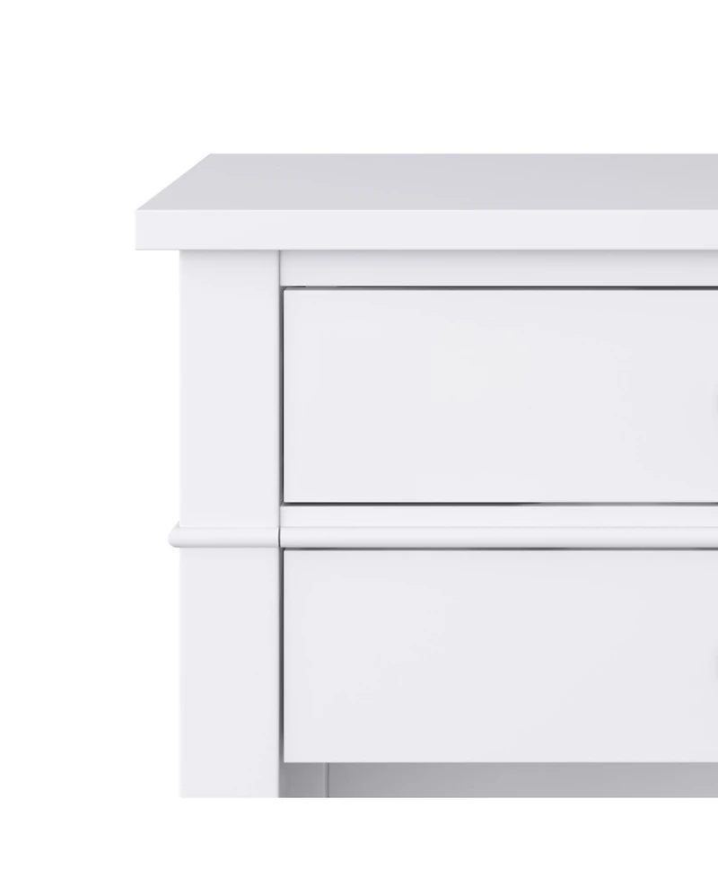 Simpli Home Carlton Solid Wood Bedside Table