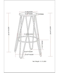 Simpli Home Simeon 30" Metal Bar Stool with Wood Seat