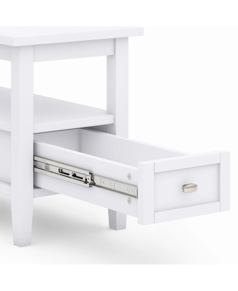 Simpli Home Warm Shaker Solid Wood Narrow Side Table