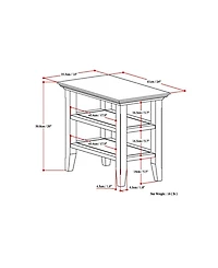 Simpli Home Acadian Solid Wood Narrow Side Table