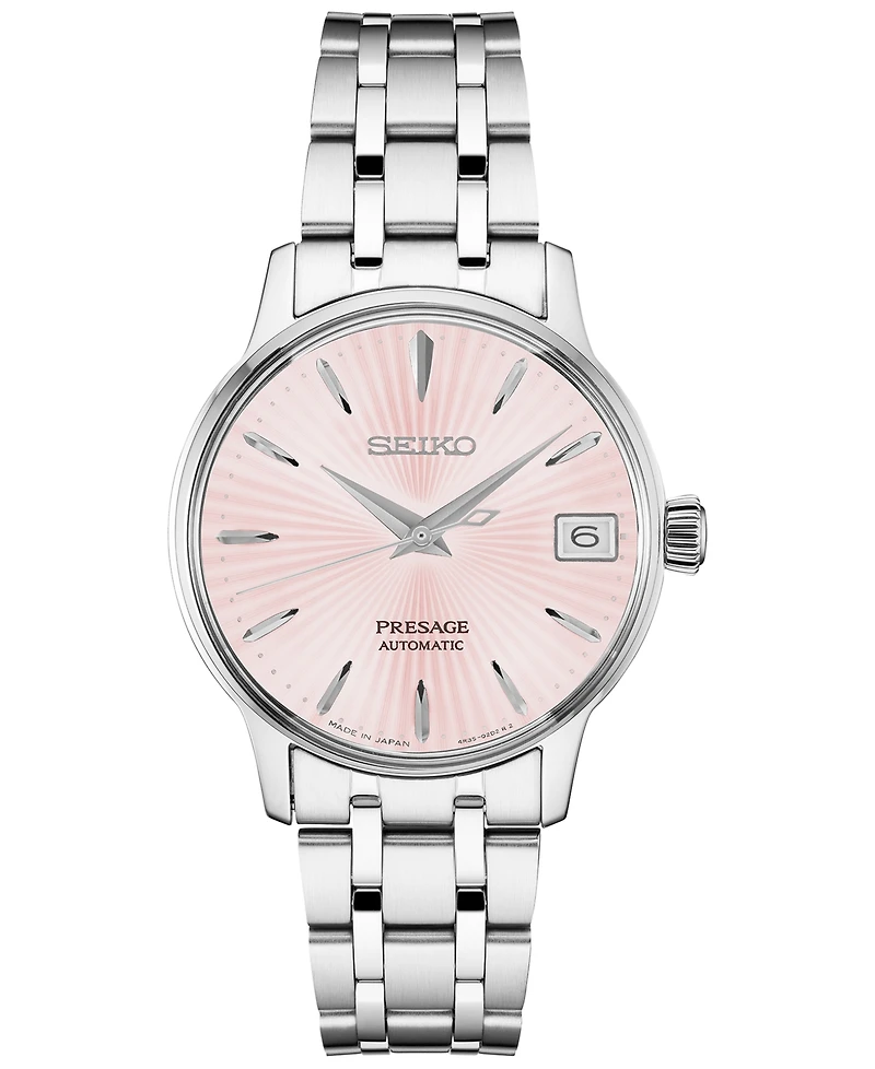 Seiko Women's Automatic Presage Stainless Steel Bracelet Watch 33.8MM