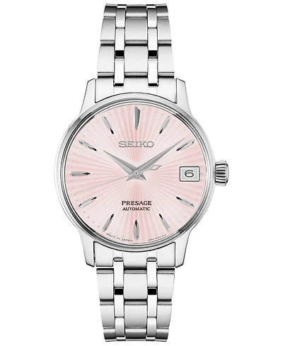 Seiko Women's Automatic Presage Stainless Steel Bracelet Watch 33.8MM