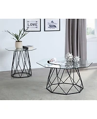 Trystance Glass Top End Table