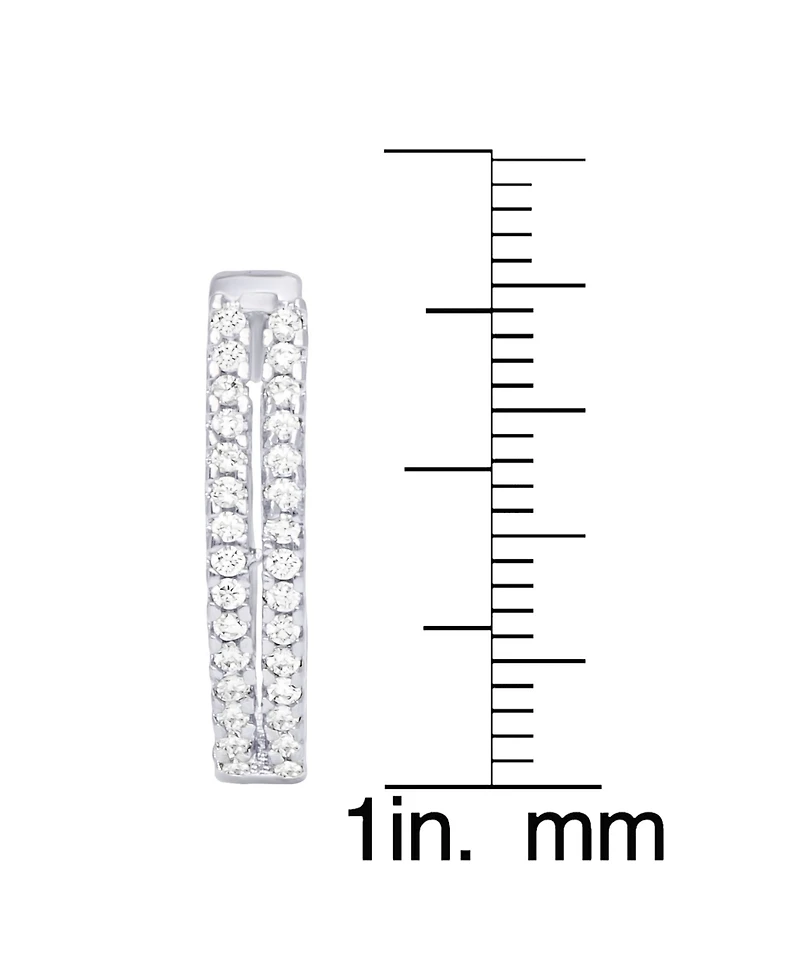 Macy's Cubic Zirconia 2-Row Hoop Earrings