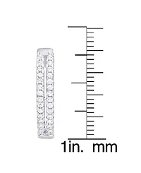 Macy's Cubic Zirconia 2-Row Hoop Earrings