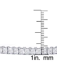 Macy's Cubic Zirconia Square Link Tennis Bracelet in Silver Plate