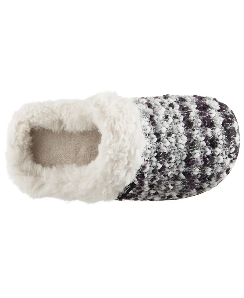 Isotoner Signature Women's Sweater Chunky Knit Amanda Hoodback Slippers