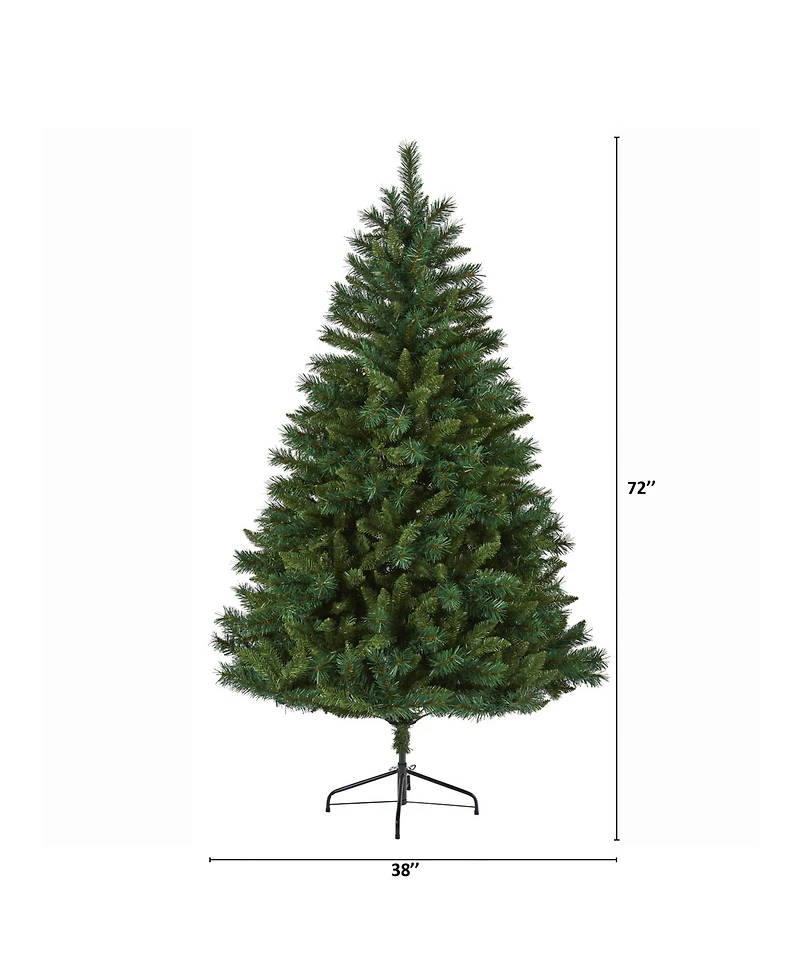 Nearly Natural Rocky Mountain Mixed Pine Artificial Christmas Tree with 300 Led Lights