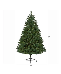 Nearly Natural Rocky Mountain Mixed Pine Artificial Christmas Tree with 300 Led Lights