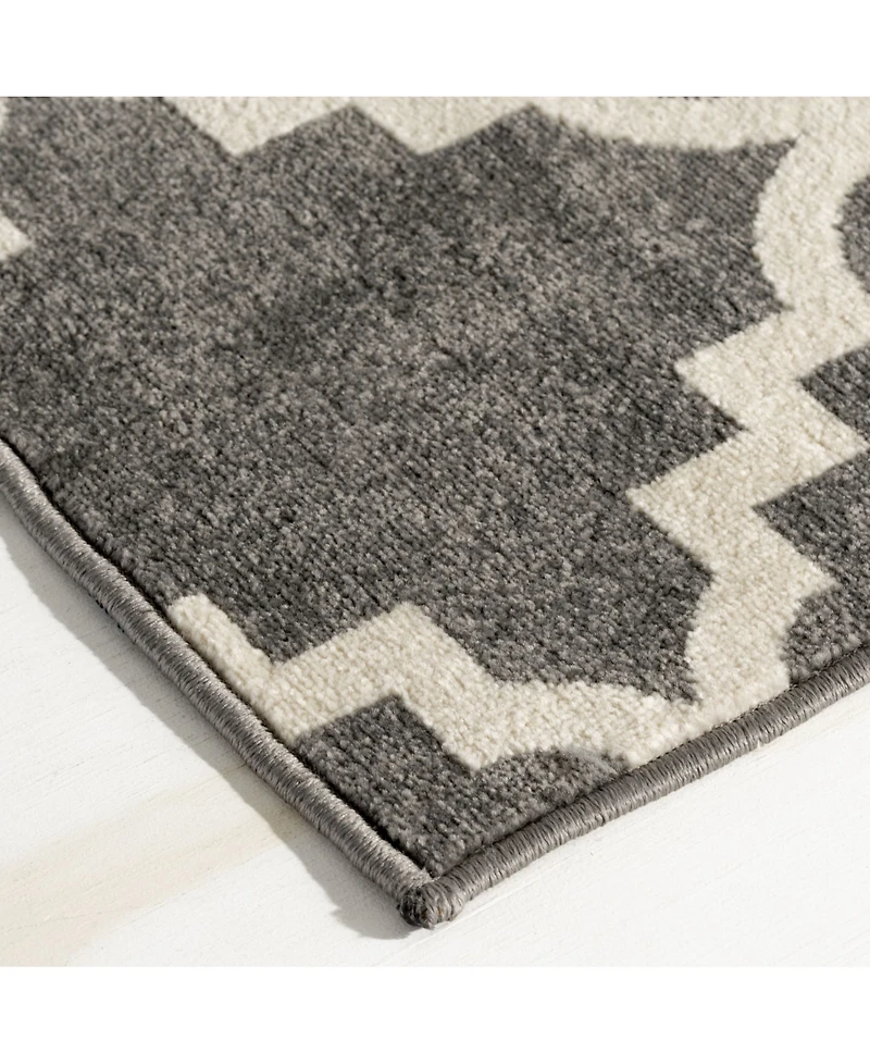 Closeout! Portland Textiles Tropicana Taza Gray 8'8" x 11'10" Outdoor Area Rug