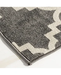 Closeout! Portland Textiles Tropicana Taza Gray 8'8" x 11'10" Outdoor Area Rug