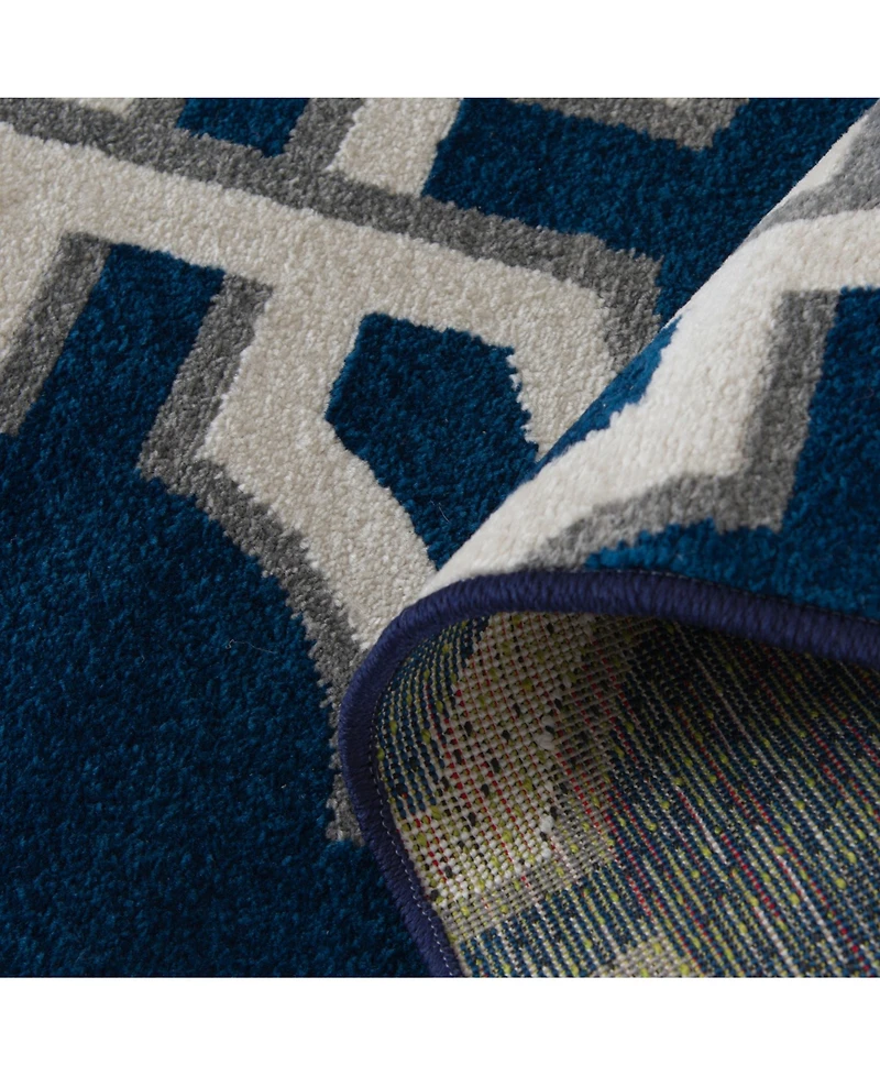 Closeout! Portland Textiles Tropicana Dolliver Blue 7'10" x 9'10" Outdoor Area Rug