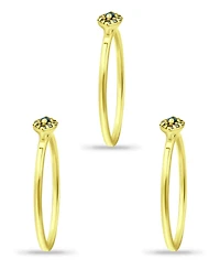 Macy's Cubic Zirconia Evil Eye Trio 18K Gold Plate Stack Ring, Set of 3 Rings