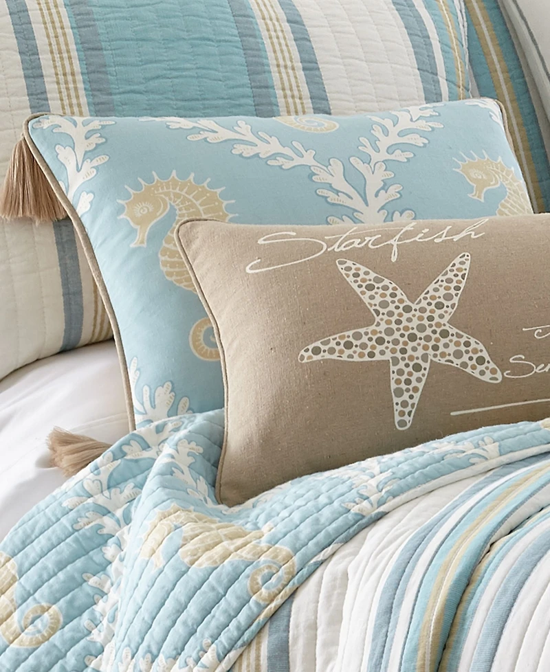Levtex Kailua Quilted TasselDecorative Pillow, 14" x 18"