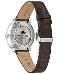 Bulova Men's Frank Sinatra Collection Brown Leather Strap Watch 40mm