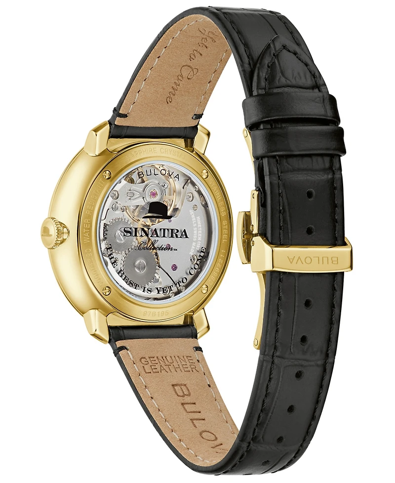 Bulova Men's Frank Sinatra Brown Leather Strap Watch 40mm