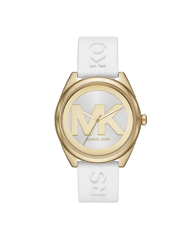 Michael Kors Women's Janelle White Silicone Strap Watch 42mm