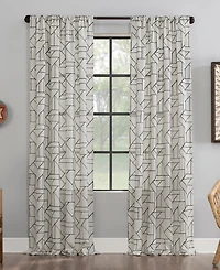 Jigsaw Embroidery Linen Blend Curtain