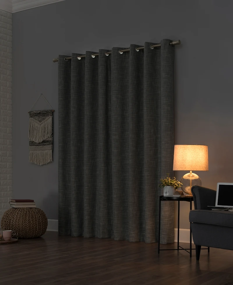 Kline Burlap Weave Thermal Extreme 100% Blackout Grommet Curtain Panel
