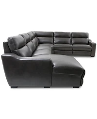 Gabrine -Pc. Leather Sectional with Power Headrests and Chaise