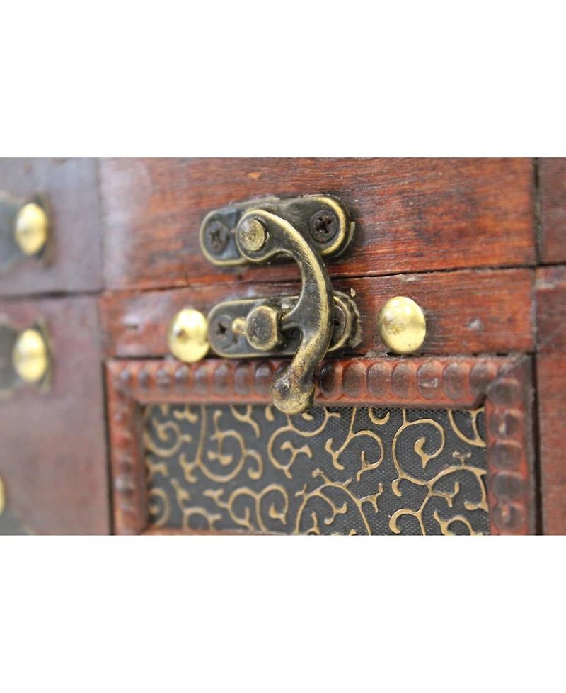 Vintiquewise Rustic Studded Index/Recipe Card Box with Antiqued Latch, 4 X 6 Cards